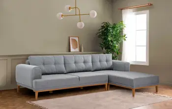 Kënd divan Atelier del Sofa, Vina Corner, ngjyrë gri, Atlantic Pine