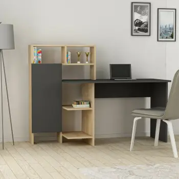 Tavolinë studimi Hanah Home, Bugra, antracit dhe lis