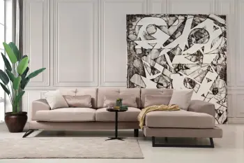 Këndollë Frido, ngjyrë bezhë, kënd i djathtë, 308x190x100 cm