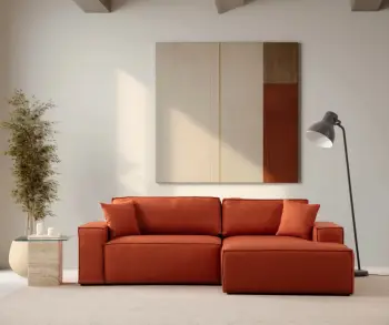 Kënd-sofë krevati Atelier del Sofa, kënd i djathtë, portokalli