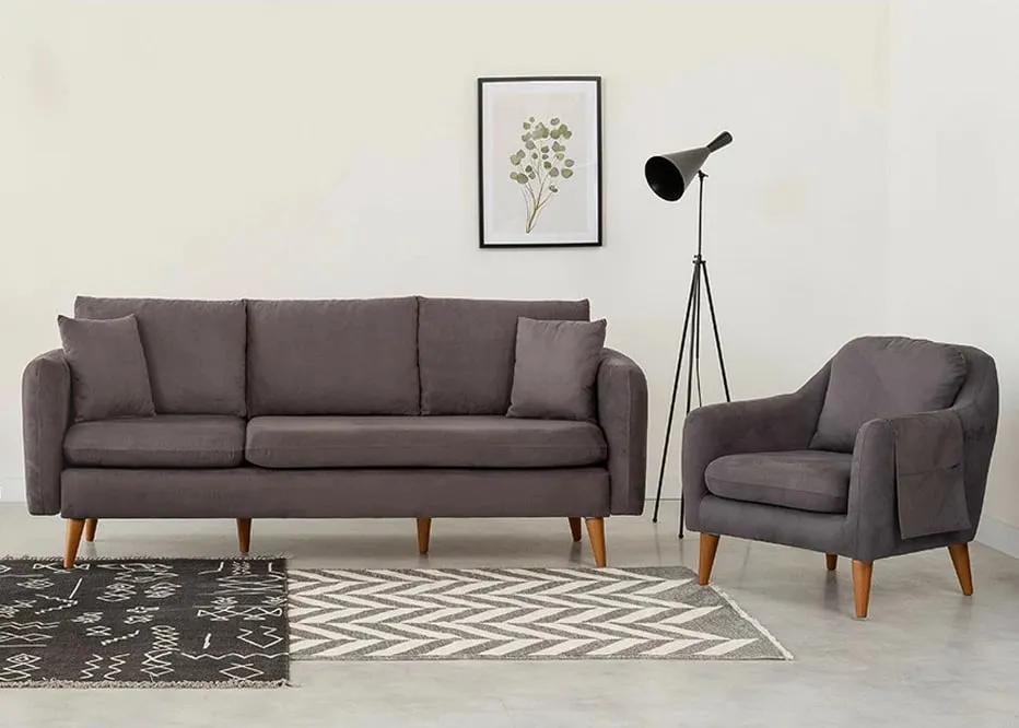Set divani Atelier del Sofa, Sofia-TKM01-1501, anthracite - 1