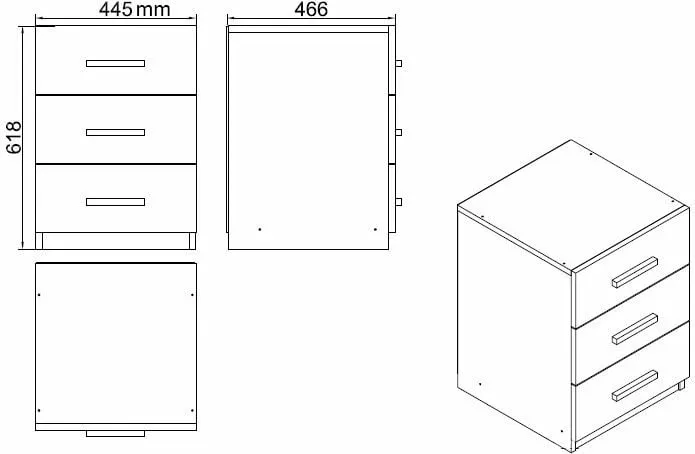Set mobiljesh për zyre, ngjyrë arrë dhe antracit, Vo12-Ba - 8