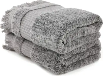 Set peshqirësh duarsh (2 copë), Mijölnir, Zeus, ngjyrë gri e errët