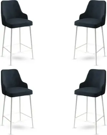 Set karrigesh për bar (4 copë), Hanah Home, Enox, antracit, e bardhë