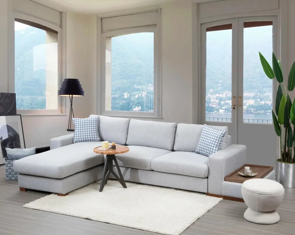 Kënd-sofë Atelier del Sofa, Loop 14, ngjyrë gri e çelët - 1