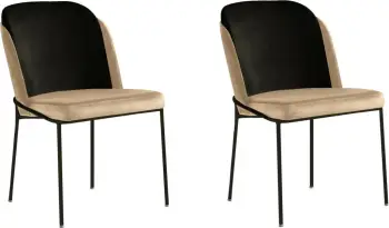 Set karrigesh (2 copë), Hanah Home, DR - 145 V2, kadife, ngjyrë e zezë dhe krem