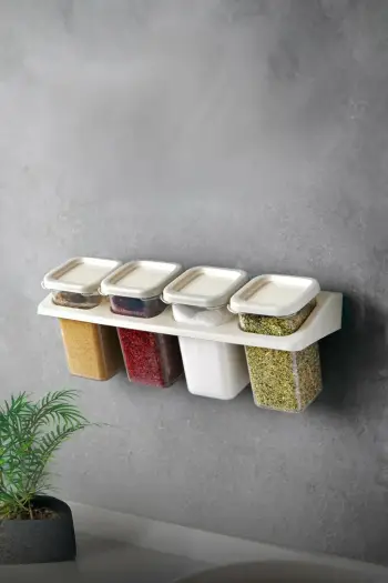 Set kuti për organizim (4 copë), Hermia, MCH10577, ngjyrë krem