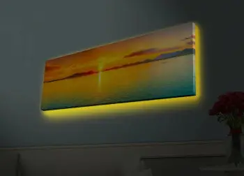 Pikturë dekorative me drita LED, Wallity, 3090HDACT-003, shumëngjyrëshe, 30x90cm