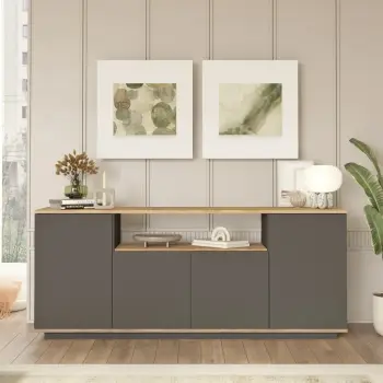Konsolë Hanah Home, FR15-AA, ngjyrë pishë Atlantike dhe antracit, 180x75x44.5cm
