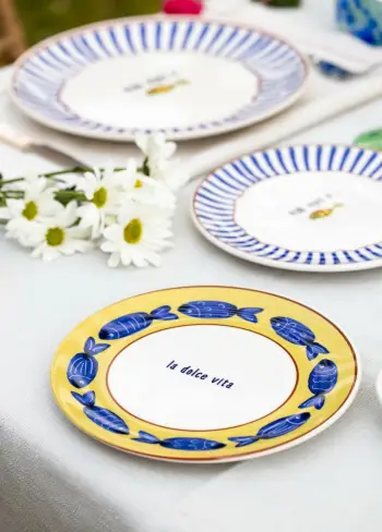 Set pjatash ëmbëlsirash prej qeramike (6 copë), Hermia, FSH0001