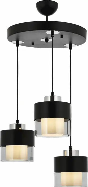 Llambë tavani Opviq, AV-4288-3T-BSY, metal, e zezë/argjendtë