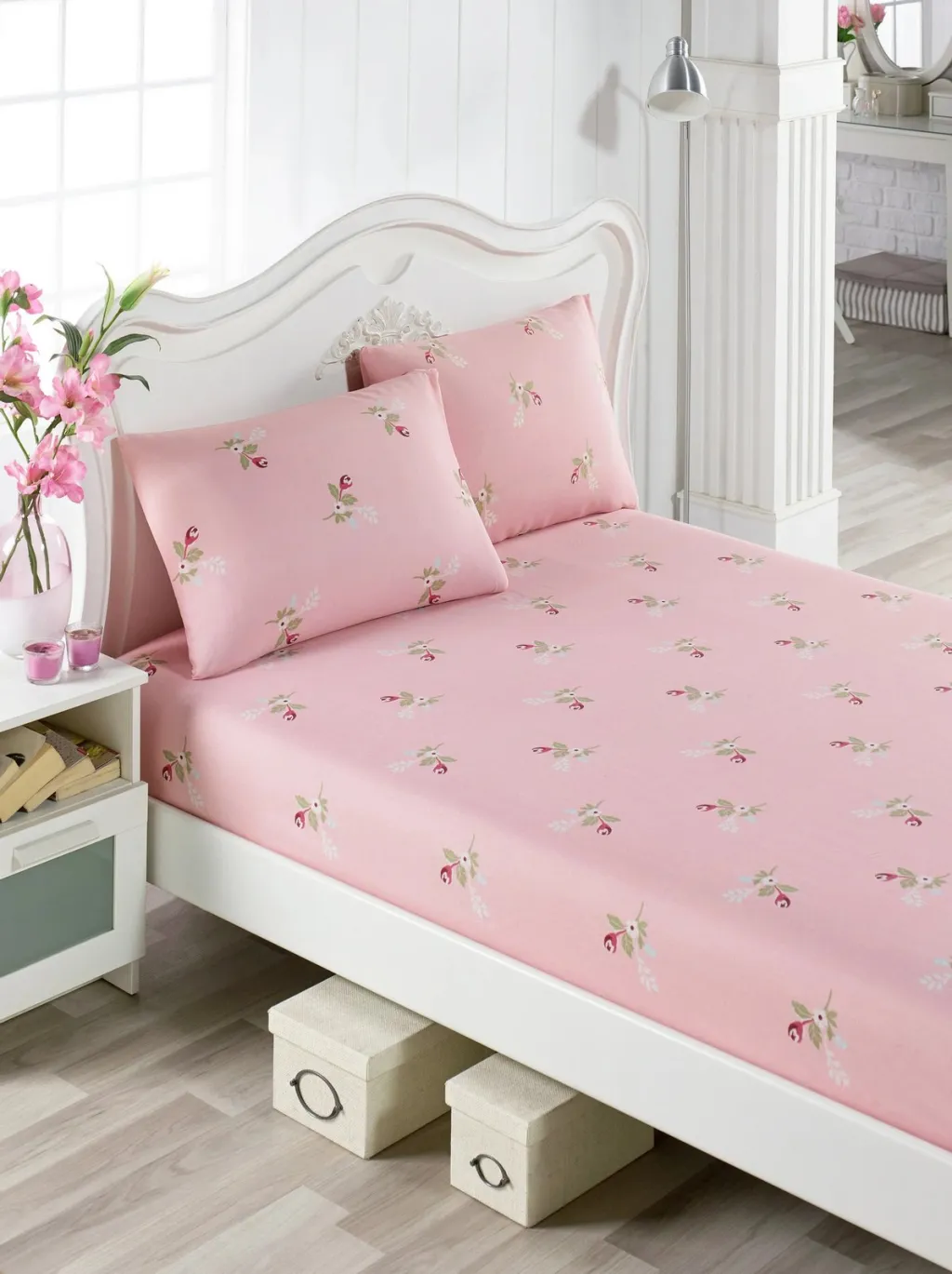Set çarçafësh dopio L'essentiel Alanur, rozë - 1