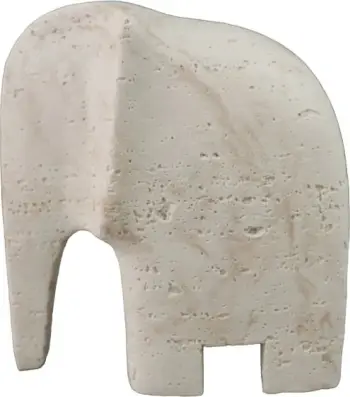 Dekor elefant, polirezine, bezhë, 16.5x9x18cm