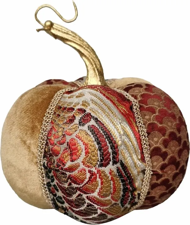Dekor për Krishtlindje, kungull brokat, shumëngjyrësh, 13x13x14cm - 1