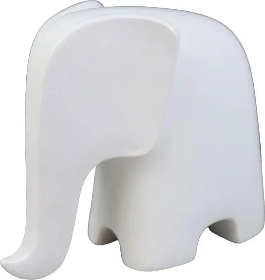 Dekor elefant i bardhë, polirezine, 18.5x8.5x16cm - 1