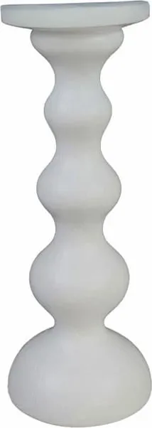 Mbajtës qirinjsh dekorativ CADENA, polirezine e bardhë, 11x11x29cm - 1