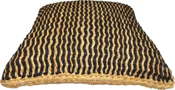 Jastëk për dysheme Otur, 60x60x20 cm, kashtë deti, pambuk, natyral/zi