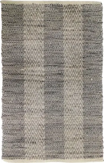 Qilim Fishbone, lëkurë, gri-bezhë, 60x90cm