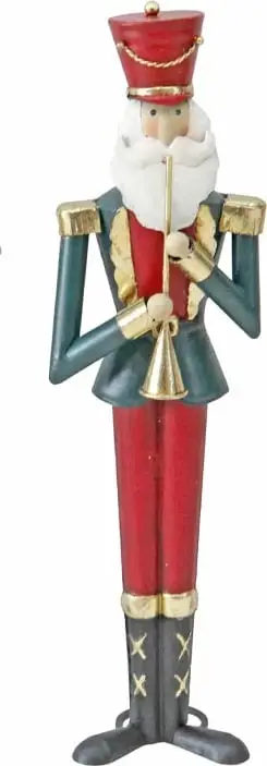 Dekoratë Krishtlindjesh ushtar prej metali, shumëngjyrëshe, 11x10x36cm