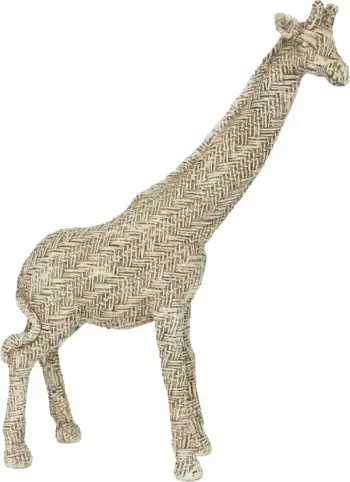 Dekor gjirafë, polirezine, bezhë-kafe, 22x8x31cm