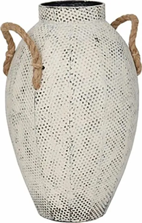 Vazo dekorative Cupi, metalike, e bardhë, 20x20x33cm - 1