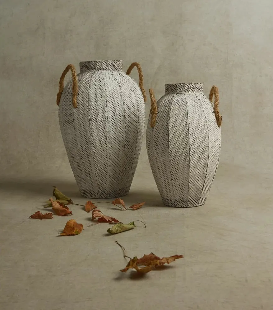Vazo dekorative Cupi, metalike, e bardhë, 20x20x33cm - 2