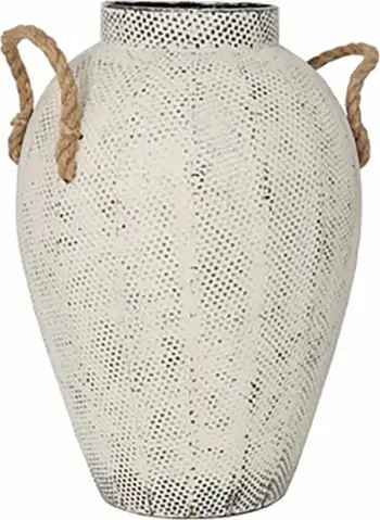 Vazo dekorative Cupi, metal i bardhë, 26x26x41cm