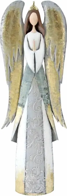 Dekor engjëll me krahë, shumëngjyrësh, metal, 25x11x76cm
