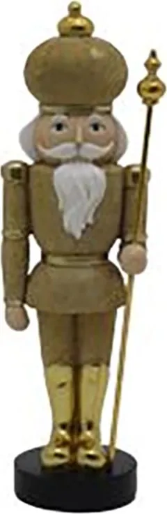 Dekoratë Krishtlindjesh ushtar, ngjyrë ari-bardhë, 11x8x32cm - 1