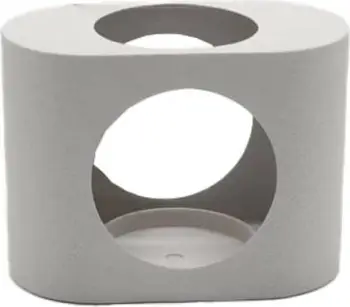 Mbajtës qirinjsh tealight, metal dhe xham, i bardhë, 18x10x13.3 cm