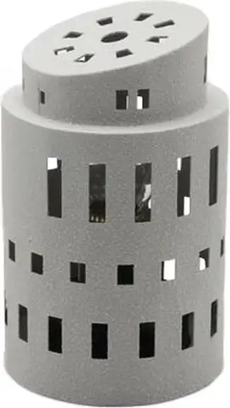 Qiri mbajtëse Piza, metal i bardhë, xham, 10.3x10.3x16.5cm