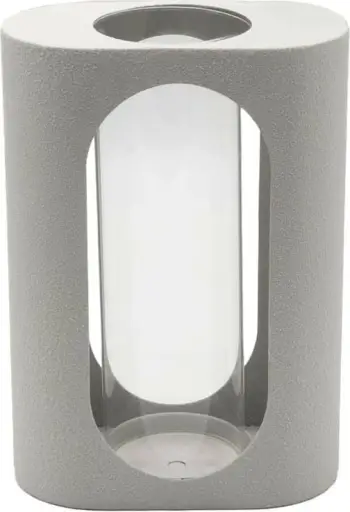 Mbajtës qirinjsh tealight, metal i bardhë, xham, 18x10x25.3cm