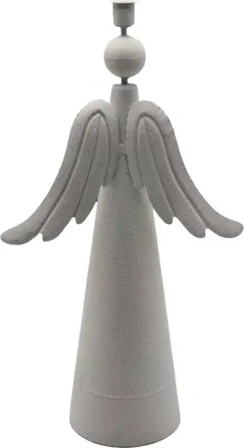 Dekor engjëll për Krishtlindje, metalik, i bardhë, 25.5x13.5x50cm