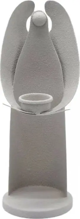 Mbajtës qirinjsh SERAF, metal i bardhë, 13x11.5x37.5cm