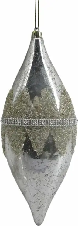 Top dekorativ për pemë të Vitit të Ri, plastikë, ngjyrë shampanjë, 10x28cm