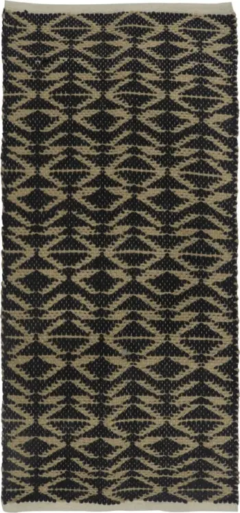 Qilim korridori Africa, jute dhe pambuk, ngjyrë e zezë-bezhë, 70x150cm