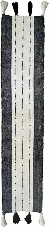 Raner ZOYA, pambuk-poliester, bardhë-e zezë, 180x35cm