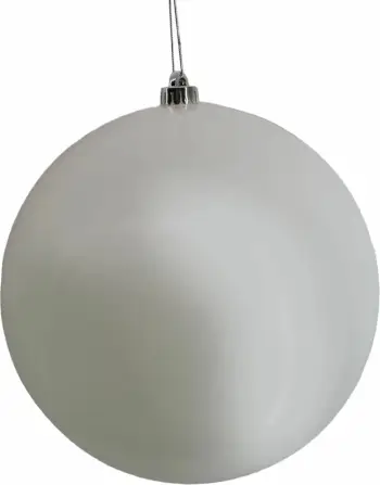 Top i bardhë për pemë të Vitit të Ri, plastikë, 25x25x25cm, perlë