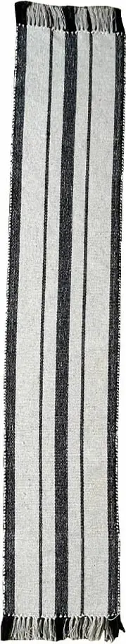Shtrojë tavoline ZOYA B, pambuk-poliester, e bardhë e zezë, 180x35cm