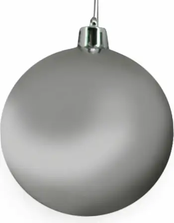 Top i argjendtë për pemë të Vitit të Ri, plastikë, 25x25x25 cm