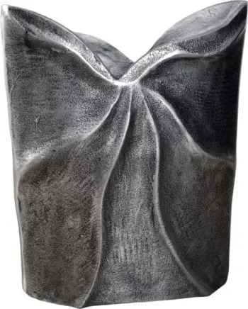 Vazo dekorative IWA 1, alumin, ngjyrë argjendi antike, 23x8x30cm