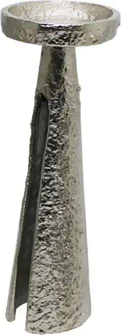 Mbajtëse qiriu ARCO, alumin, ngjyrë argjendi, 11x11x30cm