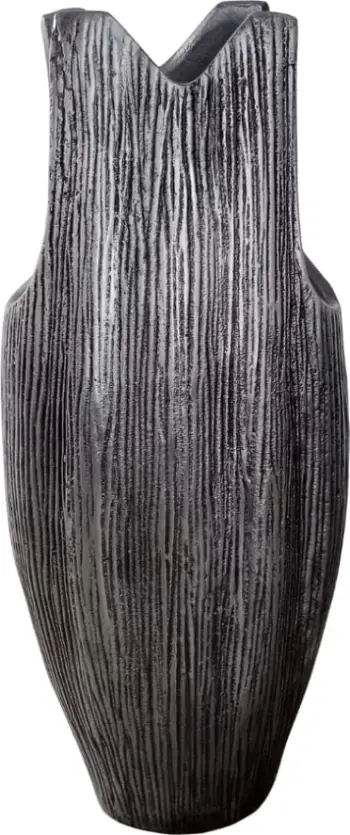 Vazo BAJAN, alumin, ngjyrë argjendi antike, 20x14x46cm