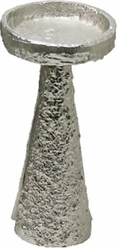 Mbajtës qirinjsh ARCO 22, alumin, argjend, 11x11x22cm