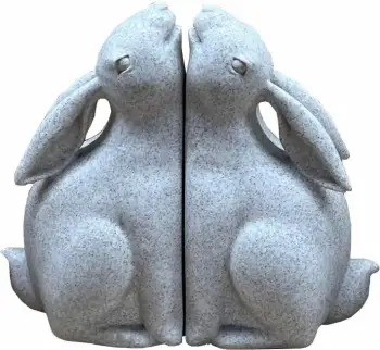 Set mbajtës librash Bun Bun, 2 copë, polirezine, ngjyrë bezhë, 22x9x18cm