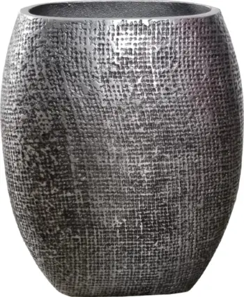 Vazo Kalsu, alumin, ngjyrë argjendi antike, 19x10x24 cm
