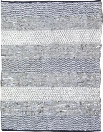 Qilim LINES për dhomë dite, 150x200, material stof, bardhë, zi, gri