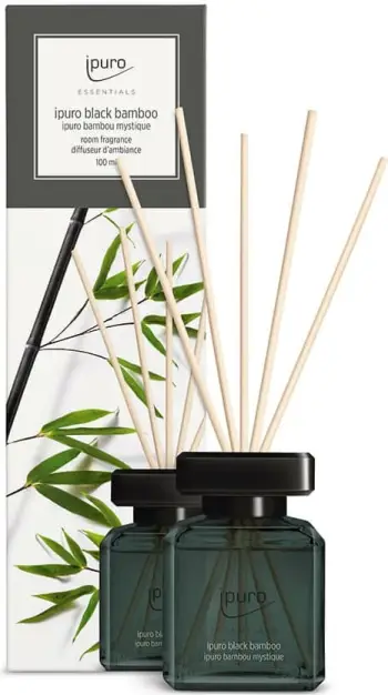 Aromë ambienti ipuro black bamboo, shishe qelqi, 100ml, 6x7x23cm