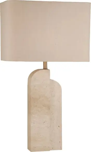 Lampë tavoline Sadie, mermer, bezhë, ar, liri, 41x20x71cm