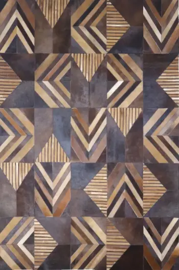 Qilim VICTORY për dhomë dite, lëkurë-lesh, 160x240cm, ngjyrë e zezë-kafe